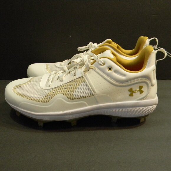 Under Armour Clyde MT 3024328-103 White Gold Women's Softball Metal Cleats 11.5 - Picture 2 of 9